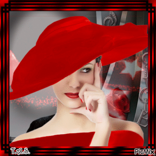 Woman in red - GIF animado grátis