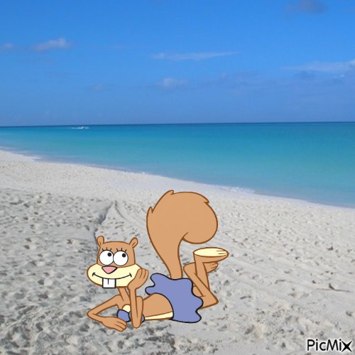 Sandy Cheeks sunbathing - 免费PNG