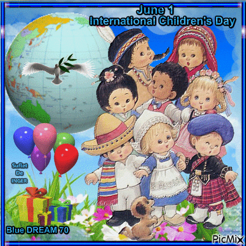June 1 International Children's Day - Безплатен анимиран GIF
