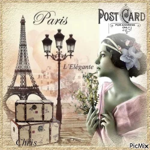 vintage carte postale - png grátis