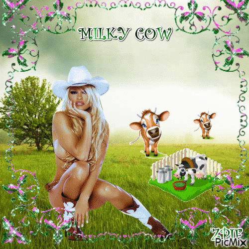 Milky Cow - Ingyenes animált GIF