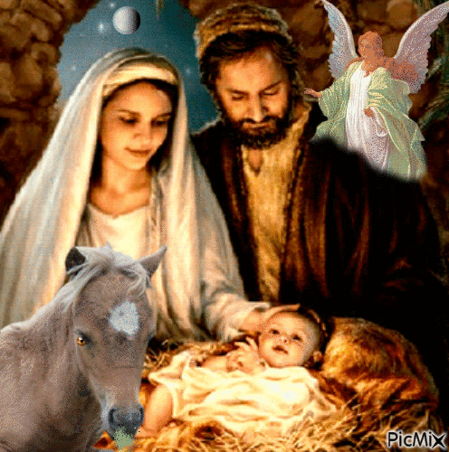 Jesús y María - GIF animado grátis
