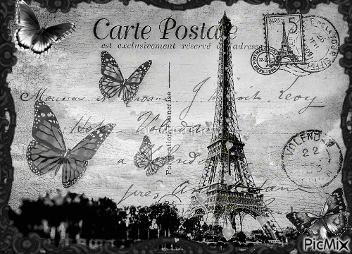 Postcard from Paris - Animovaný GIF zadarmo