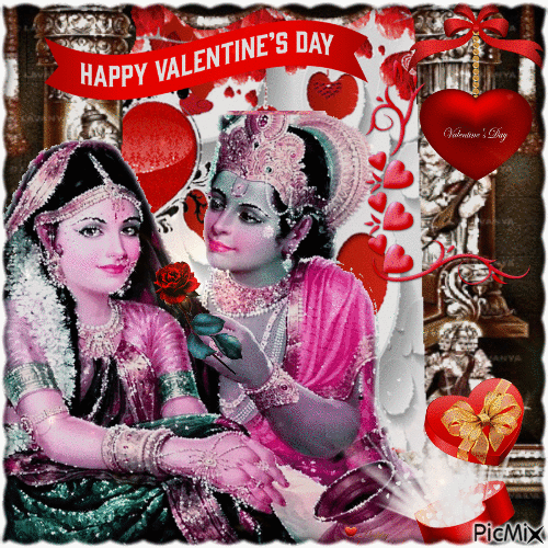 Valentines Day - Radha Krishna - Nemokamas animacinis gif