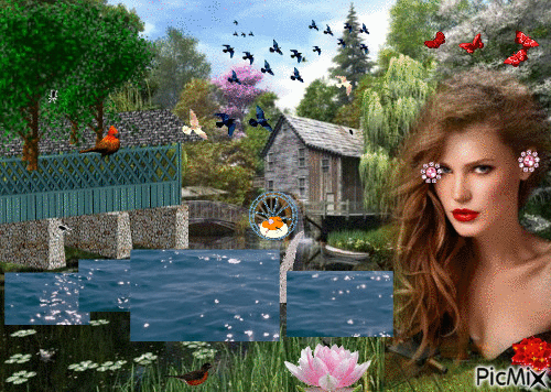 Le moulin a eau - Ingyenes animált GIF