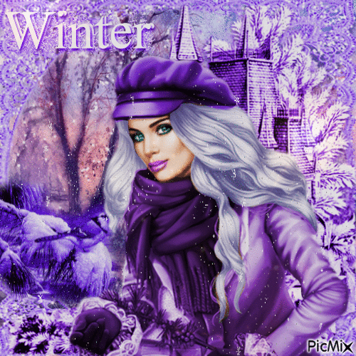Winter in Lila - GIF animé gratuit