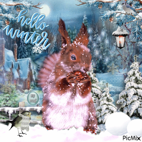 Hello Winter - Animovaný GIF zadarmo
