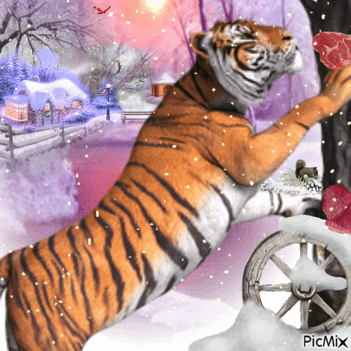 Wild animal in winter - Animovaný GIF zadarmo