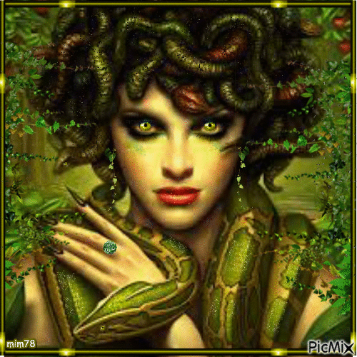 woman and snake - Besplatni animirani GIF