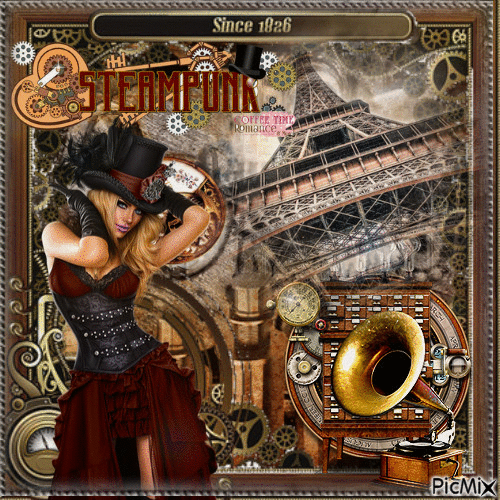 steampunk Paris - GIF animé gratuit