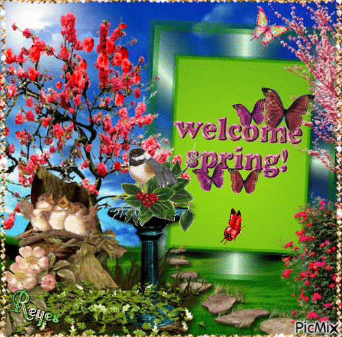 welcome spring! - 免费动画 GIF
