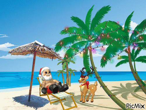 Natal na praia - Darmowy animowany GIF