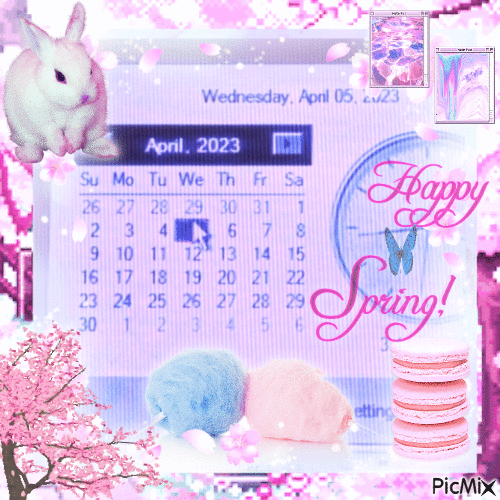 April calendar pink - GIF animado gratis