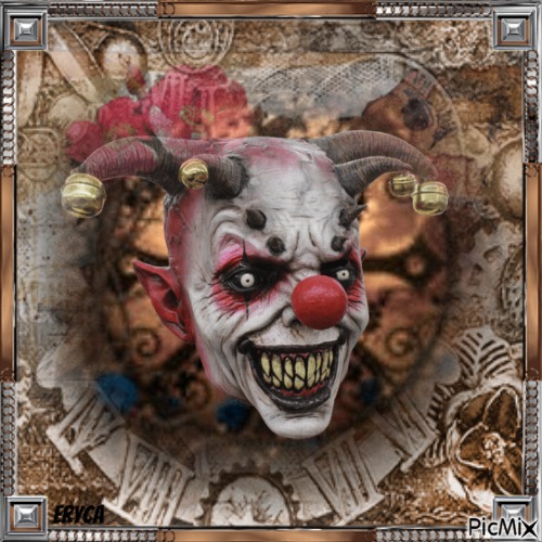 Portrait d'un clown éffrayant - 免费PNG
