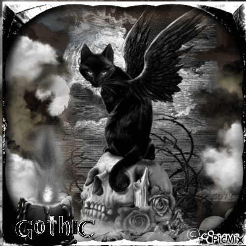 Chat gothique...concours - Animovaný GIF zadarmo
