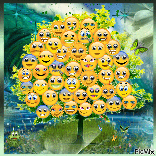 Emoji-Summer-Tree.  🙂🌿 - Бесплатни анимирани ГИФ