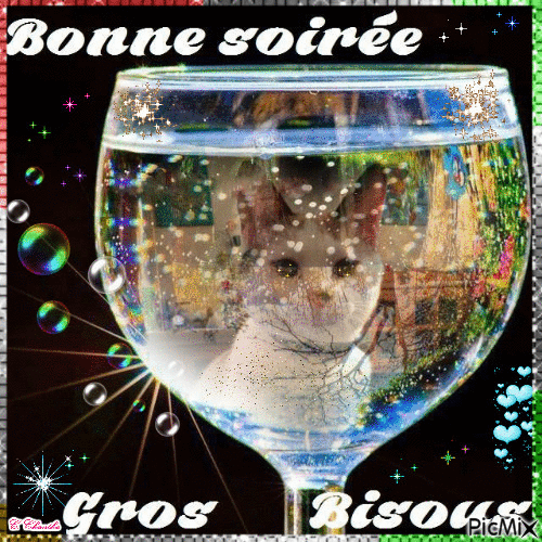 BONNE SOIRÉE GROS BISOUS - Бесплатный анимированный гифка