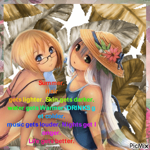 summer anime friends - Ücretsiz animasyonlu GIF