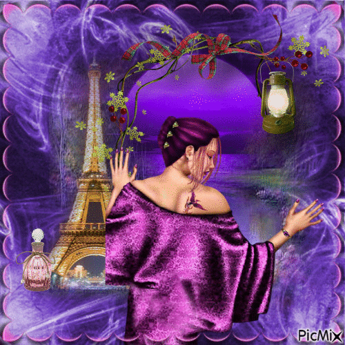 paris retro violet - 無料のアニメーション GIF