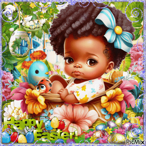 Cute Chibi Babies - Easter - Bezmaksas animēts GIF
