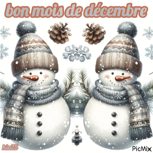 mois de decembre - Бесплатный анимированный гифка