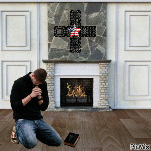 Men Praying for America - 免费动画 GIF