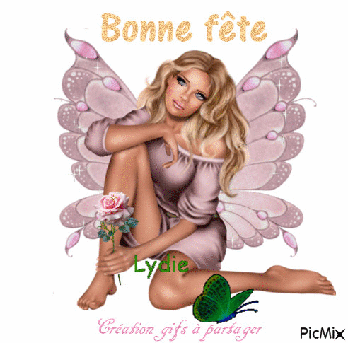 Bonne fête Lydie - Безплатен анимиран GIF