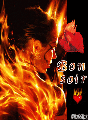 bonsoir en feu - Darmowy animowany GIF