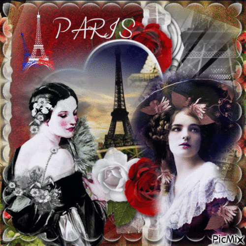 Femme vintage à paris - Zdarma animovaný GIF