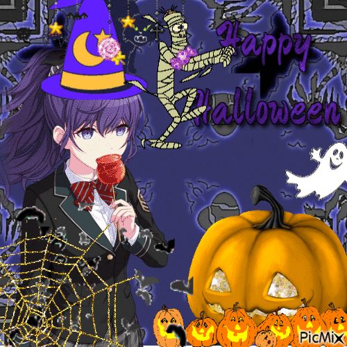 mafuyu asahina happy halloween - Bezmaksas animēts GIF