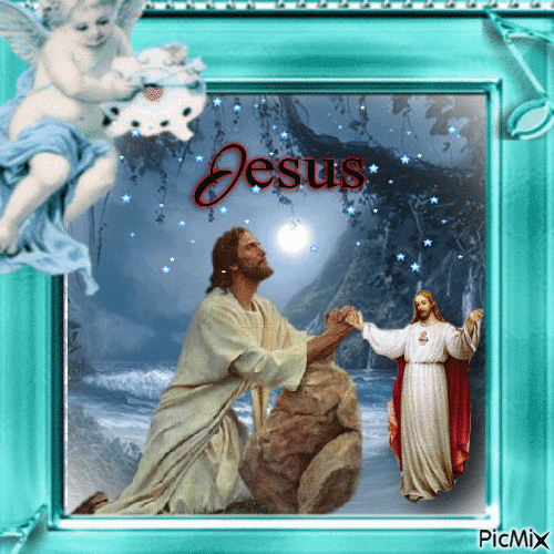 Jesus orando. - Безплатен анимиран GIF