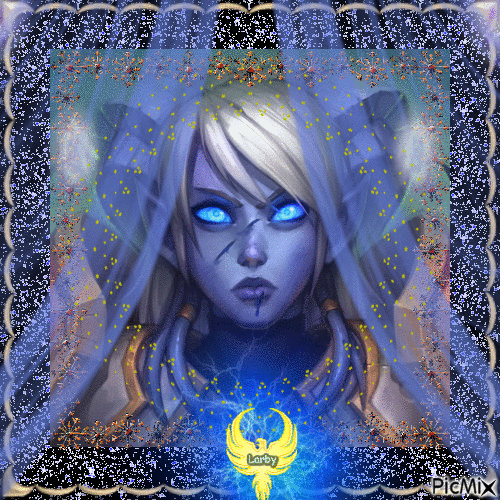'Portrait d'elfe en bleu' !!!!! - Besplatni animirani GIF
