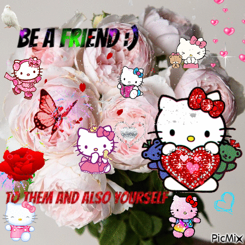Self love with Hello Kitty :) - GIF animado gratis