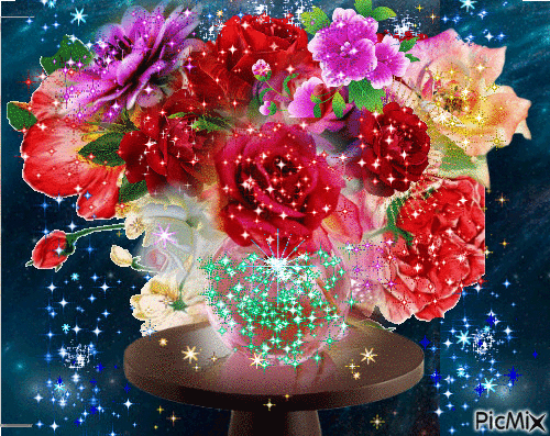 roses et bouquet. - Zdarma animovaný GIF