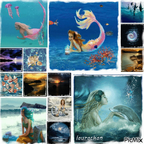 sea collage laurachan - Gratis animerad GIF