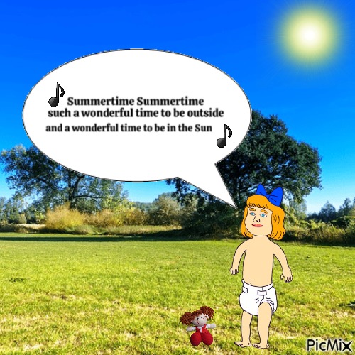 Baby singing about Summertime - png gratis