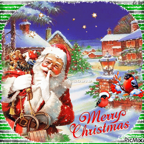 Merry Christmas. Winter. Santa is comming - Darmowy animowany GIF