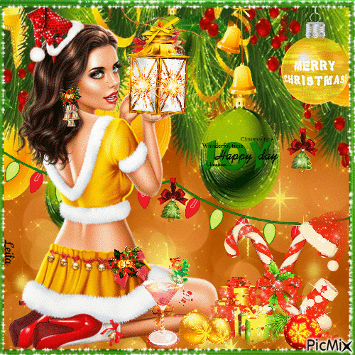 Merry Christmas, wonderful time, happy day - Ingyenes animált GIF