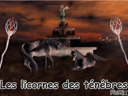 "Les licornes des ténèbres" - Gratis geanimeerde GIF
