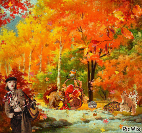 automne les feuilles etc - GIF animado grátis