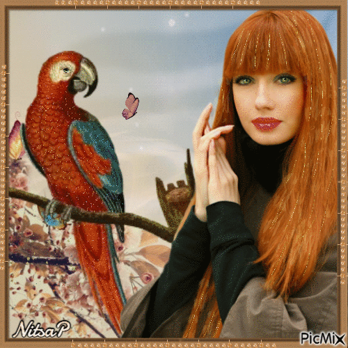 Portrait of red-haired woman - GIF animado gratis