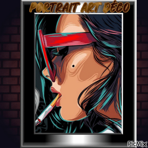Portrait Art déco - Бесплатный анимированный гифка