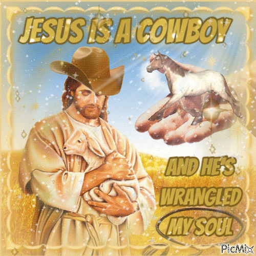 JESUS IS A COWBOY - GIF animé gratuit