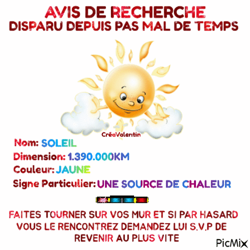 Avis de Recherche SOLEIL - Бесплатный анимированный гифка