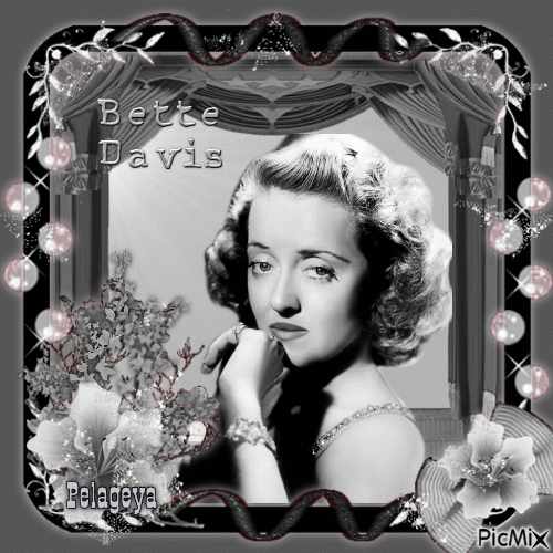 Bette Davis ( noir et gris ) - GIF animé gratuit
