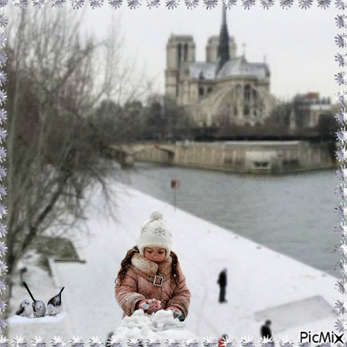 Paris l'hiver - GIF animé gratuit