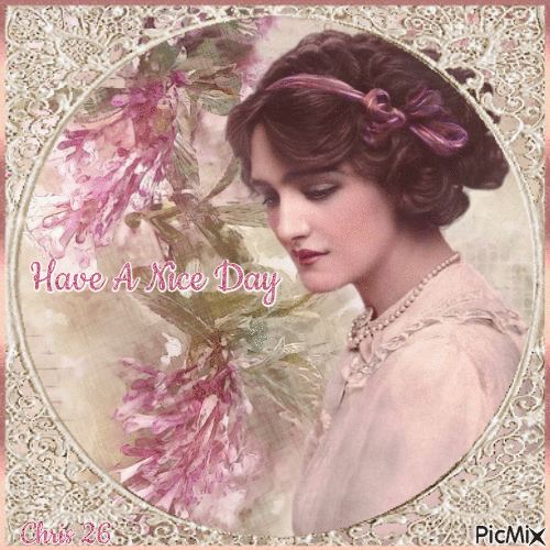 CONTEST-Vintage Lady- Pink & Beige - Free animated GIF
