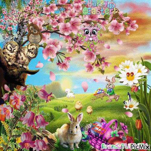 SPRING INTO EASTER - Free animated GIF