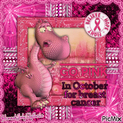 {October - Go Pink for breast cancer} - Gratis animeret GIF