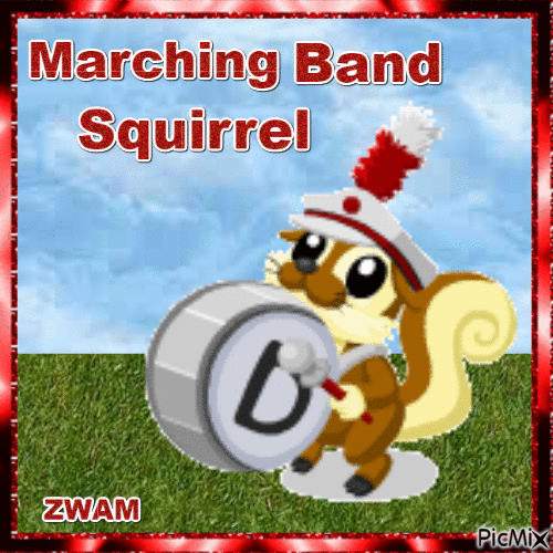 Marching Band Squirrel - Free animated GIF